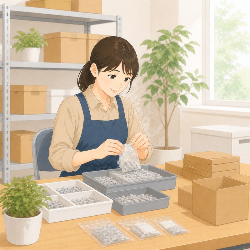 軽作業に取り組む事業所のスタッフ