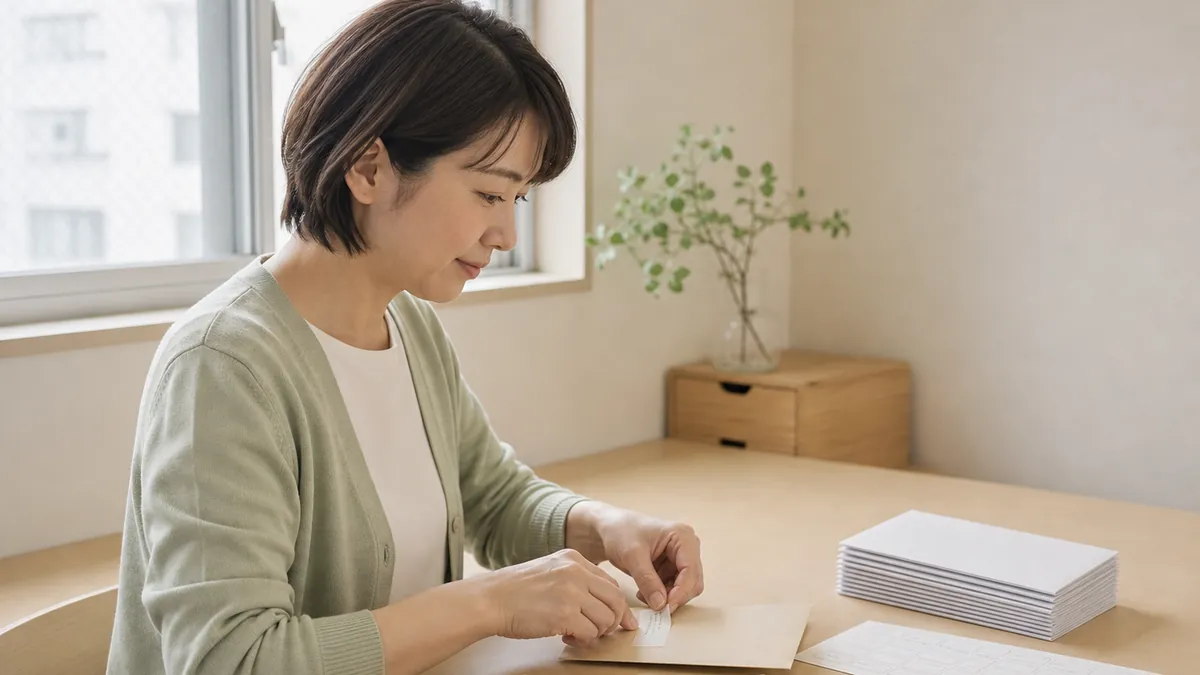 DM発送の作業のようす